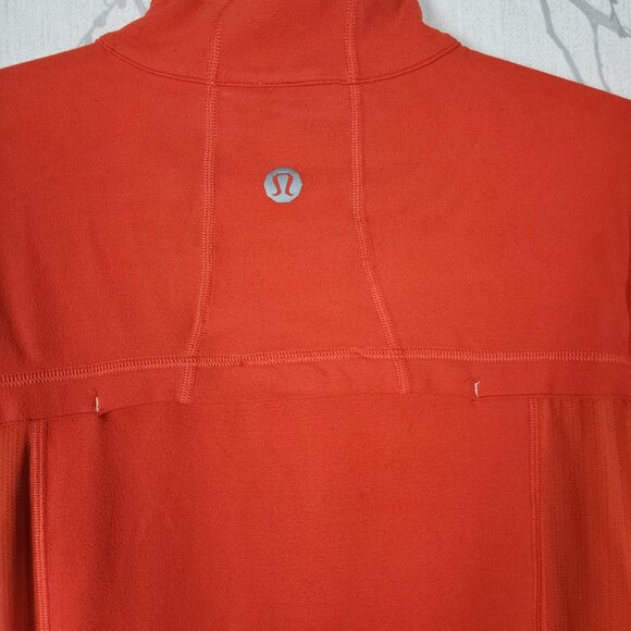 Lululemon Orange Luon Half Zip Pullover Long Sleeve - Picture 3 of 5